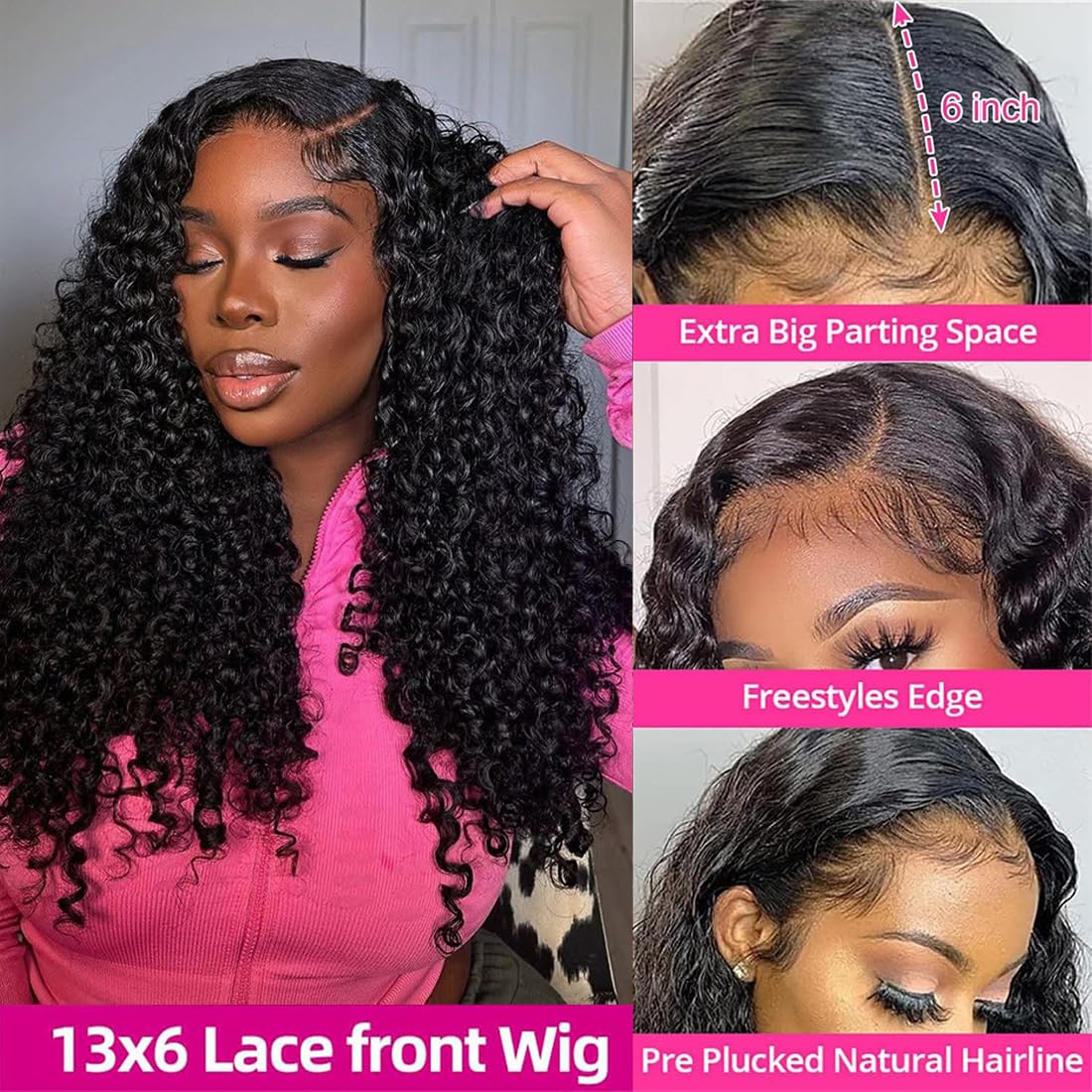 Wear Go Wig Full Curly 7x5 13x4 HD Glueless Wigs Burmese Curly 250% Density Water Wave Human Hair