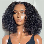 Ready To Go  250% Density Popping Short Bob Cut Curly Glueless HD Lace Front Wigs Human Hair Wigs