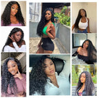 360 Full Lace Glueless Deep Wave Wig Invisi Drawstring Natural Black Pull & Go 180% Density Human Hair