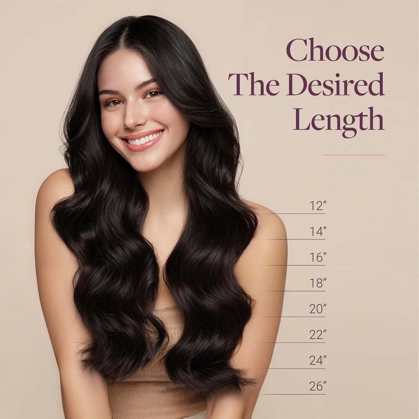 Clip in Hair Extensions Real Human Hair for Women Dark Brown