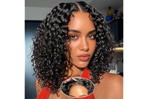 Bob Wig Human Hair Wear Go Glueless Wigs 13x4 Deep Wave Lace Front Closure Wigs Natural Black 14 Inch