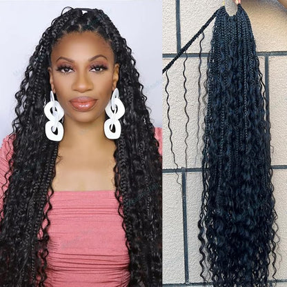 Water Wave Bulk Human Hair For Boho Braiding Natural Black