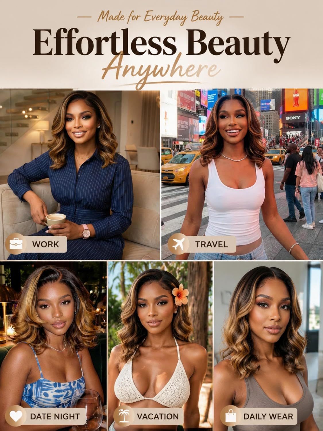 7x5 and 13x4 Glueless French Bob Style Human Hair with HD Lace Pre Everything Chocolate Brown Highlight Wig Soft Barrel Curls Wear and Go for Beginners 10Inch
