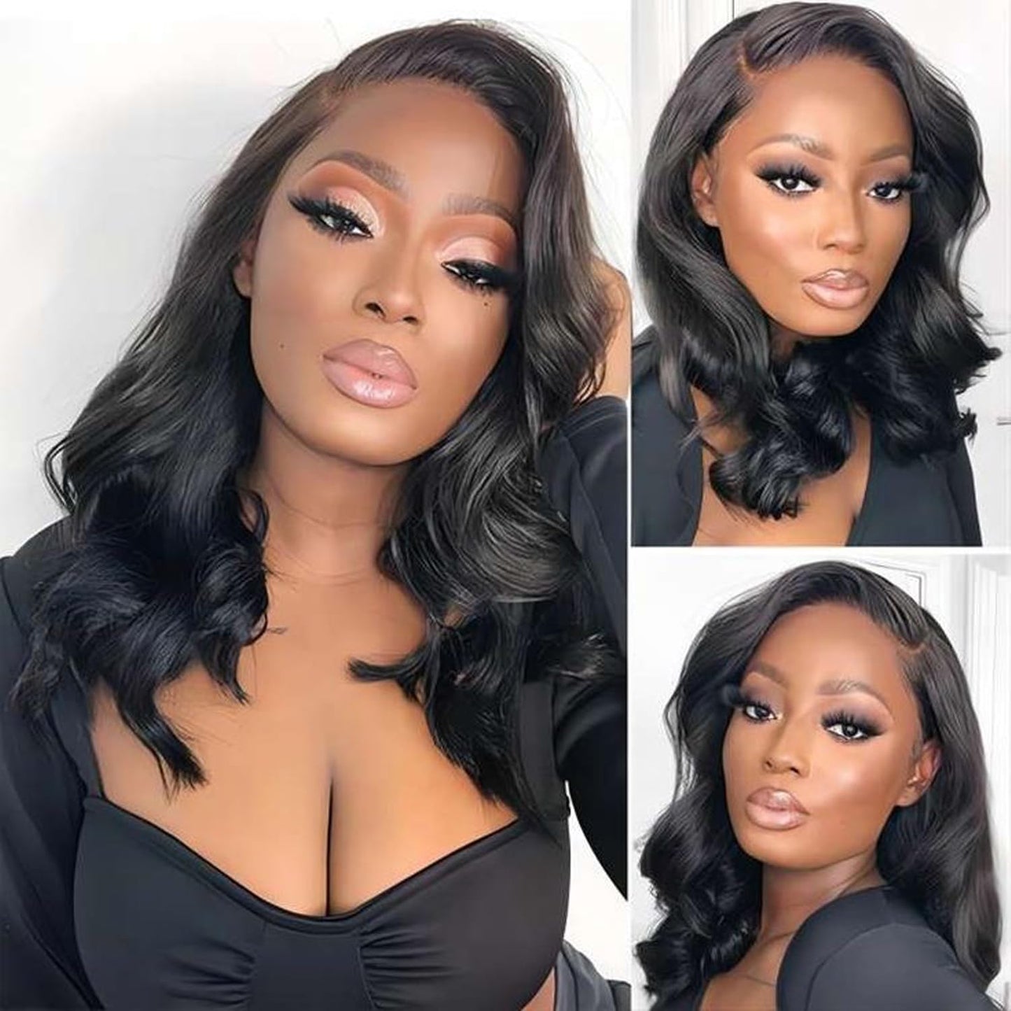Body Wave 13x4 HD Lace Front Wigs Human Hair Glueless Bob Wigs Pre Plucked Natural Hairline Short Frontal Wig
