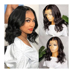 Short Bob Wigs Loose Wave Wear Go Glueless Pre Cut Lace 13x4 Transparent Lace Front Human Hair