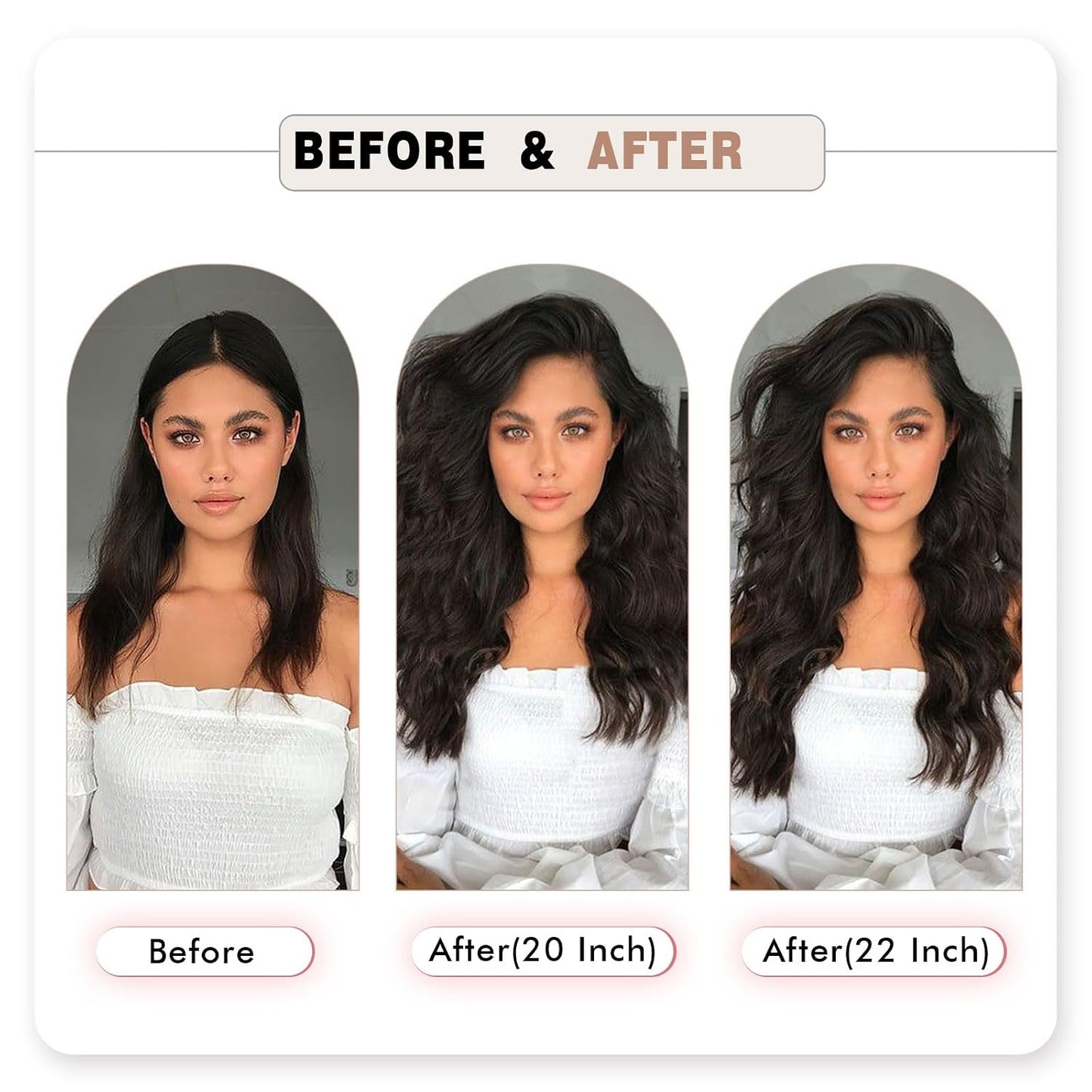 Clip in Hair Extensions Real Human Hair for Women Dark Brown
