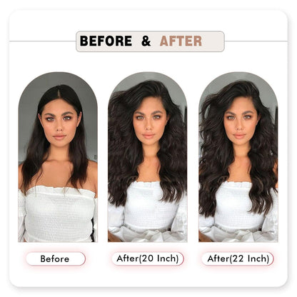 Clip in Hair Extensions Real Human Hair for Women Dark Brown
