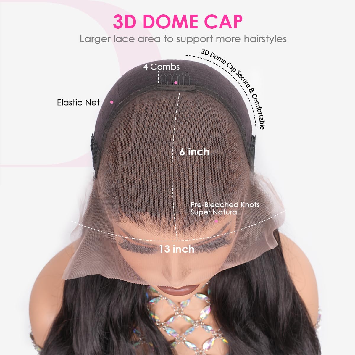 13x4 Body Wave Transparent Lace Front Wigs Human Hair Pre Plucked HD Lace Frontal Glueless Wigs with Baby Hair Natural Black