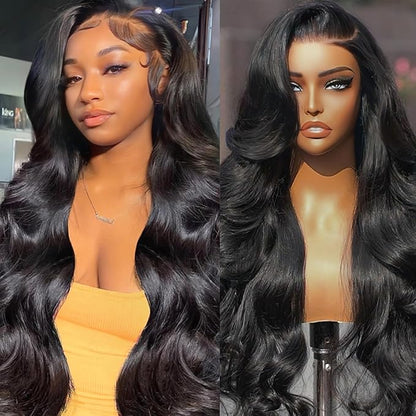 Boohair Glueless Wig 7x6 Closure HD Lace Loose Body Wave Long Wig Human Hair Pre-Cut Lace Natural Color 180% Density