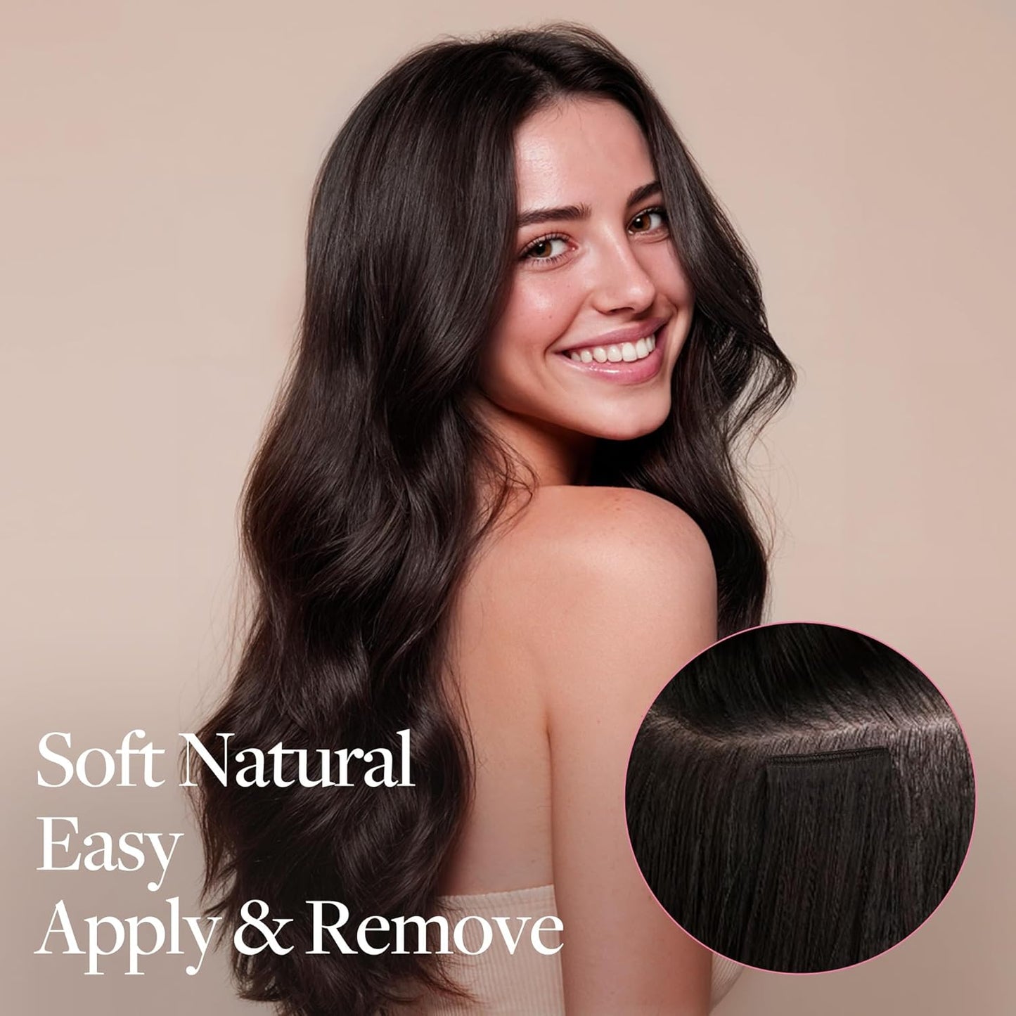 Clip in Hair Extensions Real Human Hair for Women Dark Brown