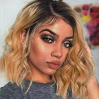 13x4 Lace Front Wigs Human Hair invisible knots Glueless Loose Body Wave Bob Wig Pre-cut Lace Brown Blonde Ombre Beginner Friendly