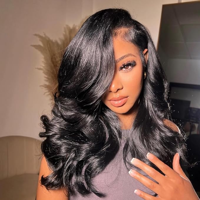 Pre Styled Efortless Chic Layer 7x5 Pre Cut Lace Frontal Wig 200% Density Face Framing Peacock Curls Glueless Ready To Wear Wig