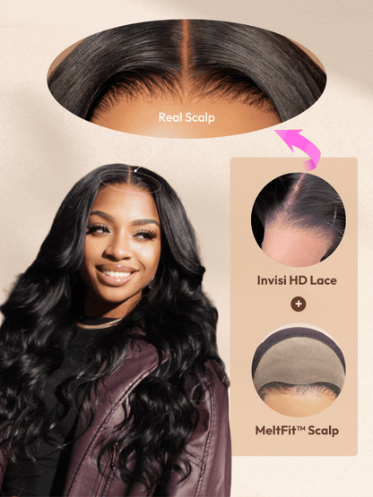 5x5 Glueless Wigs Human Hair Body Wave Lace Front Wigs Put On and Go Glueless Wig with Pre-plucked