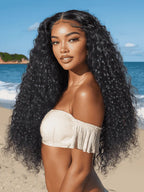 13x4 Pre Everything Crimps Curl Crimped Deep Waves High-volume Look Lace Frontal Wig 150% Density Beginner Friendly
