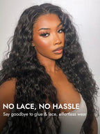 Natural Black Glueless Wig Loose Deep Human Hair 13x4 HD Lace Front Wigs