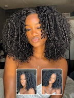 7x5 Bye Bye Knots Kinky Curly Wig Put On and Go Pre Cut Lace Lace Closure Premium Glueless Human Hair Wigs with Drawstring