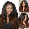 PreCut 13x6 HD Lace Ombre Brown Dark Roots Wear Go Glueless Wave Wig Body Wave Hair