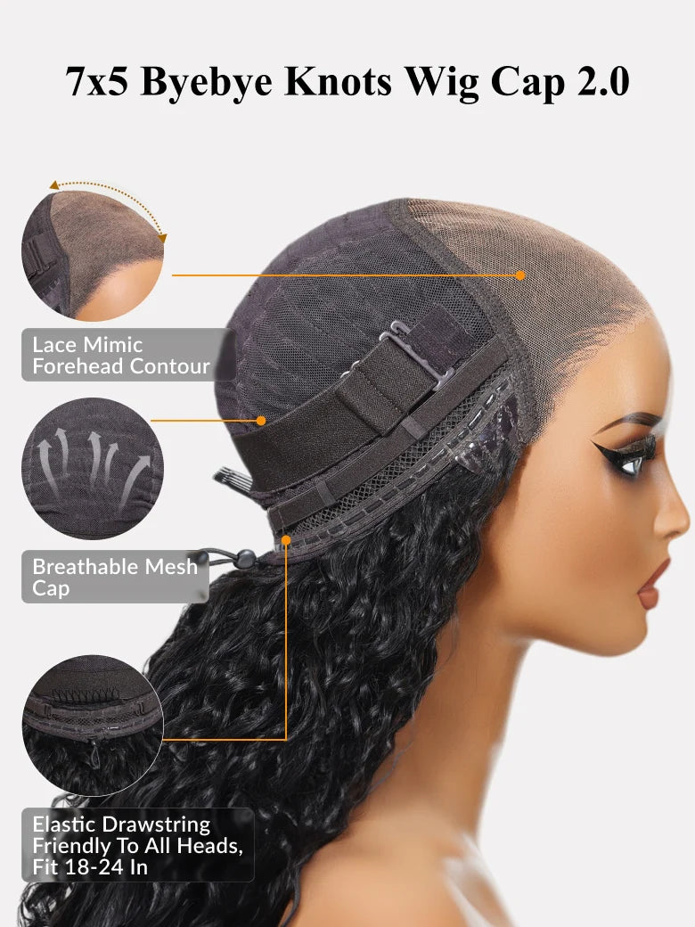 7x5 Bye-Bye Knots Ombre Chestnut Brown Put On and Go Yaki Bob Straight Lace Wig Glueless Human Hair Wigs with Invisi Drawstring