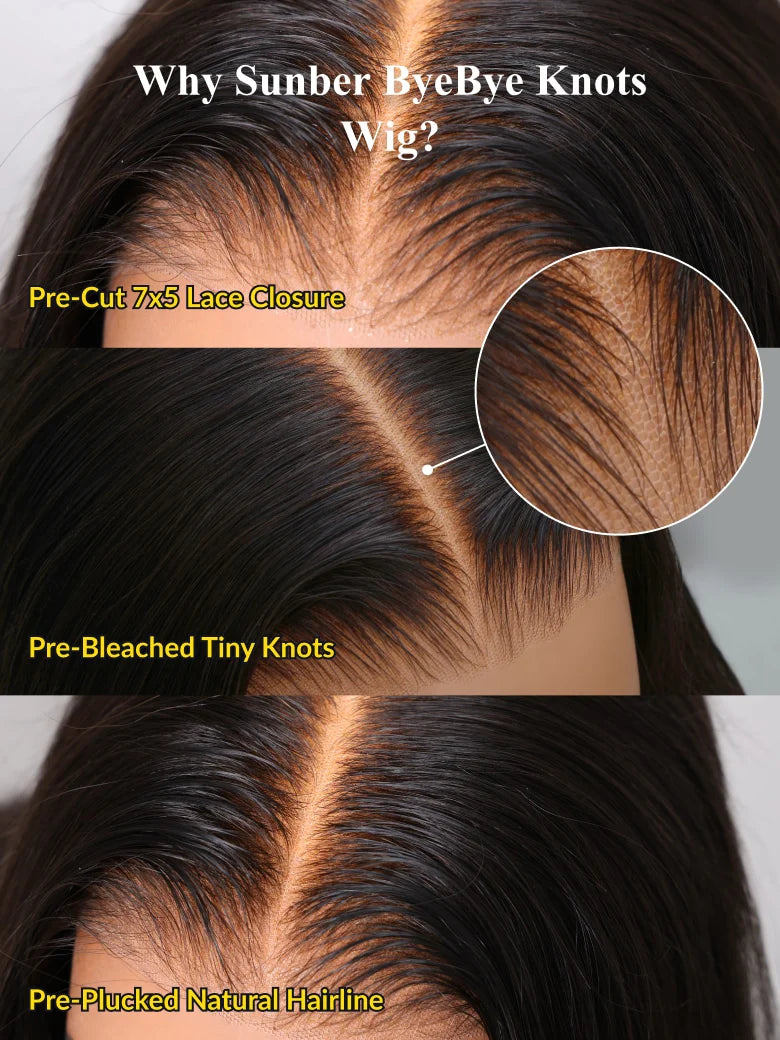 Caramel Highlights On Blonde 7x5 Pre Cut Lace Straight Blunt Bob Hair Wig With Dark Roots Glueless Human Hair Beginner Friendly