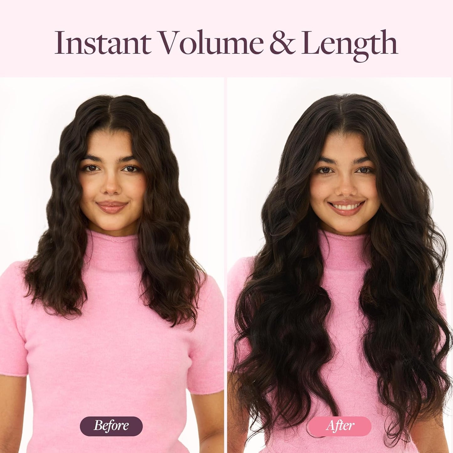 Clip in Hair Extensions Real Human Hair for Women Dark Brown