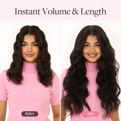 Clip in Hair Extensions Real Human Hair for Women Dark Brown
