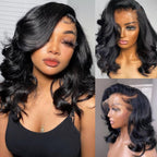 Body Wave 13x4 HD Lace Front Wigs Human Hair Glueless Bob Wigs Pre Plucked Natural Hairline Short Frontal Wig