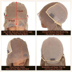 13x6 HD Lace Front Wig Human Hair Invisible Knots Ash Blonde Ombre Silky Straight 12 Inch Short Bob Wigs With Pre-Cut Lace 180% Density Blond Wig