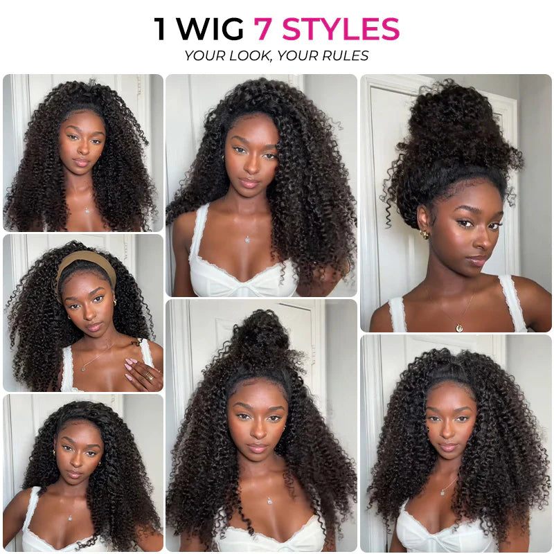 BOOHAIR 100%human hair13x4 Pre Everything Crimps Curl Crimped Deep Waves High-volume Look Lace Frontal Wig 150% Density Beginner Friendly