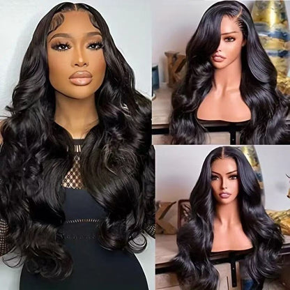 Human Hair Body Wave 13x4 Lace Frontal Glueless Wig Pre Plucked with Baby Hair Brazilian Real Hair Natural Color