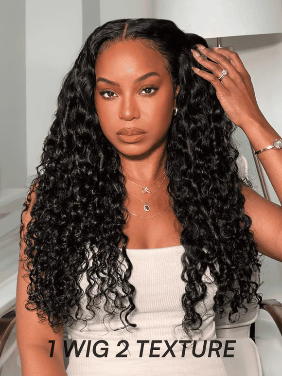 13x4 Pre Everything Crimps Curl Crimped Deep Waves High-volume Look Lace Frontal Wig 150% Density Beginner Friendly