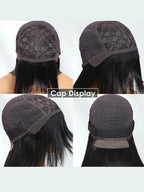 Pre-Everything 7x5/13x4 Lace Frontal Loose Wave Wigs with Bangs-Fluffy Hair 3D Dome Cap Put on and Go Glueless Human Hair