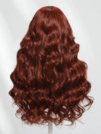 Body Wave Put On and Go Glueless Wigs 150% Density Reddish Brown 7x5 Pre-Cut Lace Wigs with Natural Hairline