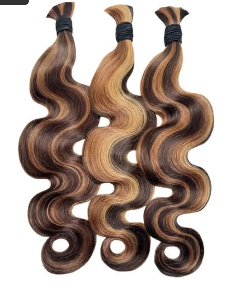 Piano Color Body Wave Boho Bulk Hair for Braiding Bundles Hair Extensions