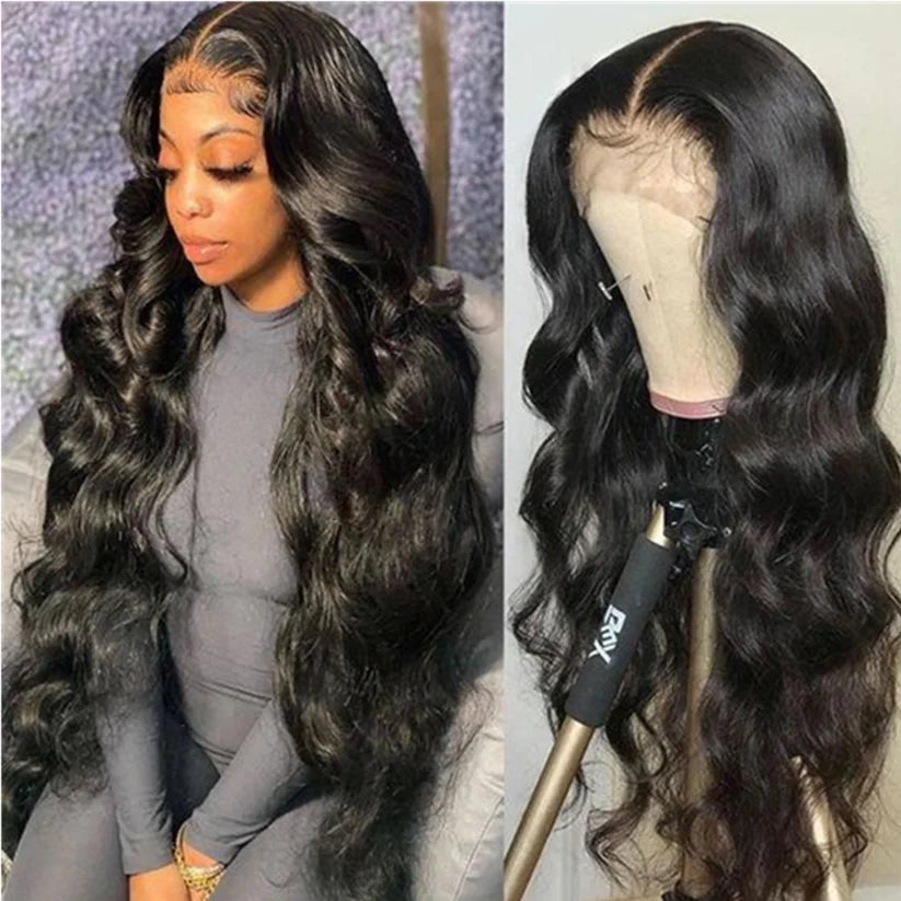 Lace Front Wig Human Hair 13x6 HD Body Wave Pre Plucked 180 Density 10A Glueless Wigs