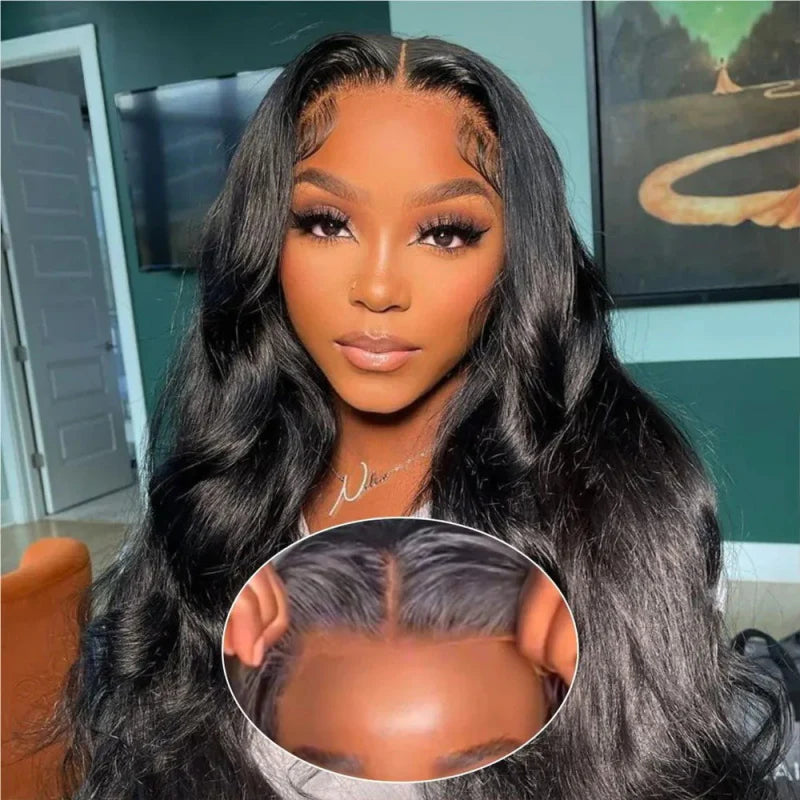 5x5 Glueless Wigs Human Hair Body Wave Lace Front Wigs Put On and Go Glueless Wig with Pre-plucked