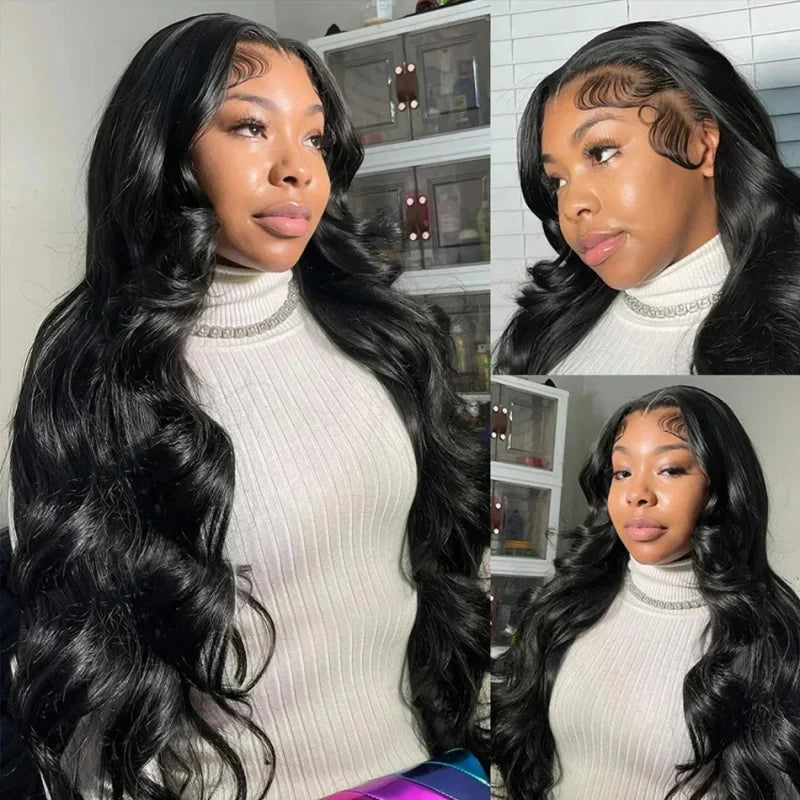 5x5 Glueless Wigs Human Hair Body Wave Lace Front Wigs Put On and Go Glueless Wig with Pre-plucked