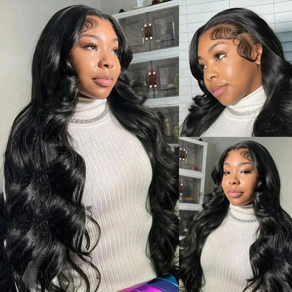 5x5 Glueless Wigs Human Hair Body Wave Lace Front Wigs Put On and Go Glueless Wig with Pre-plucked