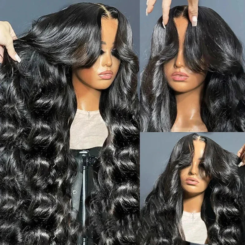 5x5 Glueless Wigs Human Hair Body Wave Lace Front Wigs Put On and Go Glueless Wig with Pre-plucked