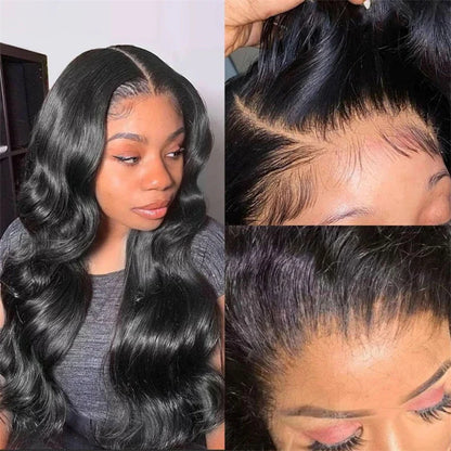 5x5 Glueless Wigs Human Hair Body Wave Lace Front Wigs Put On and Go Glueless Wig with Pre-plucked