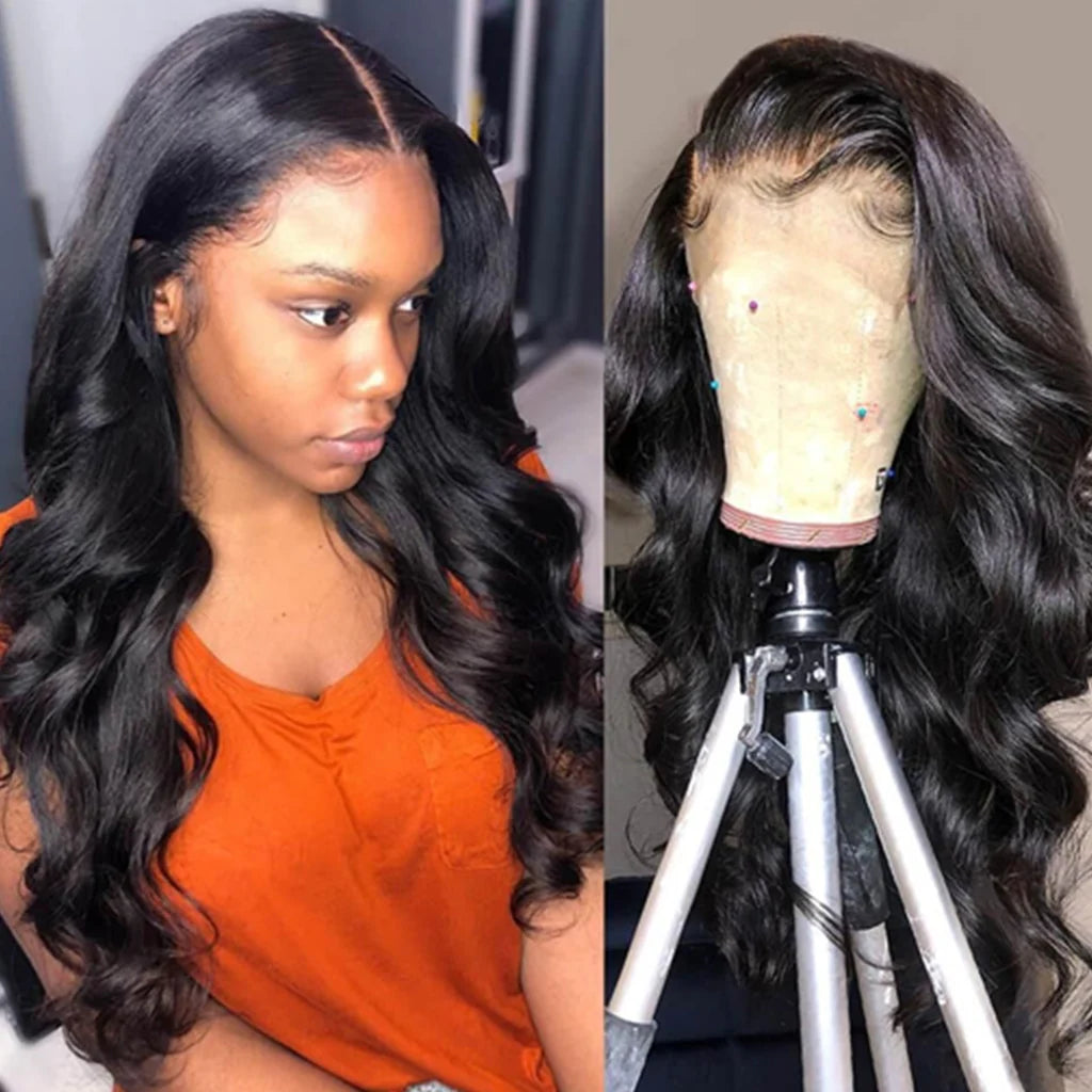 Lace Front Wig Human Hair 13x6 HD Body Wave Pre Plucked 180 Density 10A Glueless Wigs