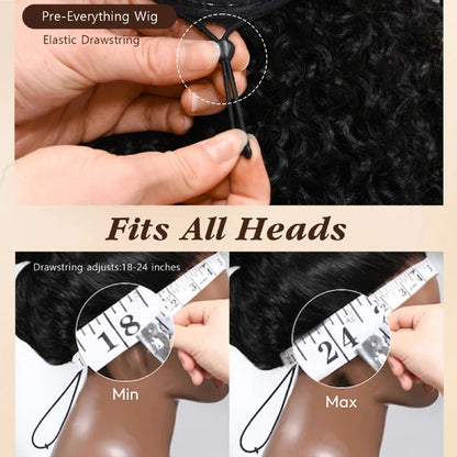7x5 Pre Cut Honey Blonde Highlights Sun-kissed Hair Shoulder-length Glueless Curly Bob Wig Put On and Go 180% Density