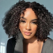Ready To Go  250% Density Popping Short Bob Cut Curly Glueless HD Lace Front Wigs Human Hair Wigs