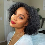 Ready To Go  250% Density Popping Short Bob Cut Curly Glueless HD Lace Front Wigs Human Hair Wigs