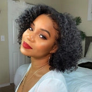 Ready To Go  250% Density Popping Short Bob Cut Curly Glueless HD Lace Front Wigs Human Hair Wigs