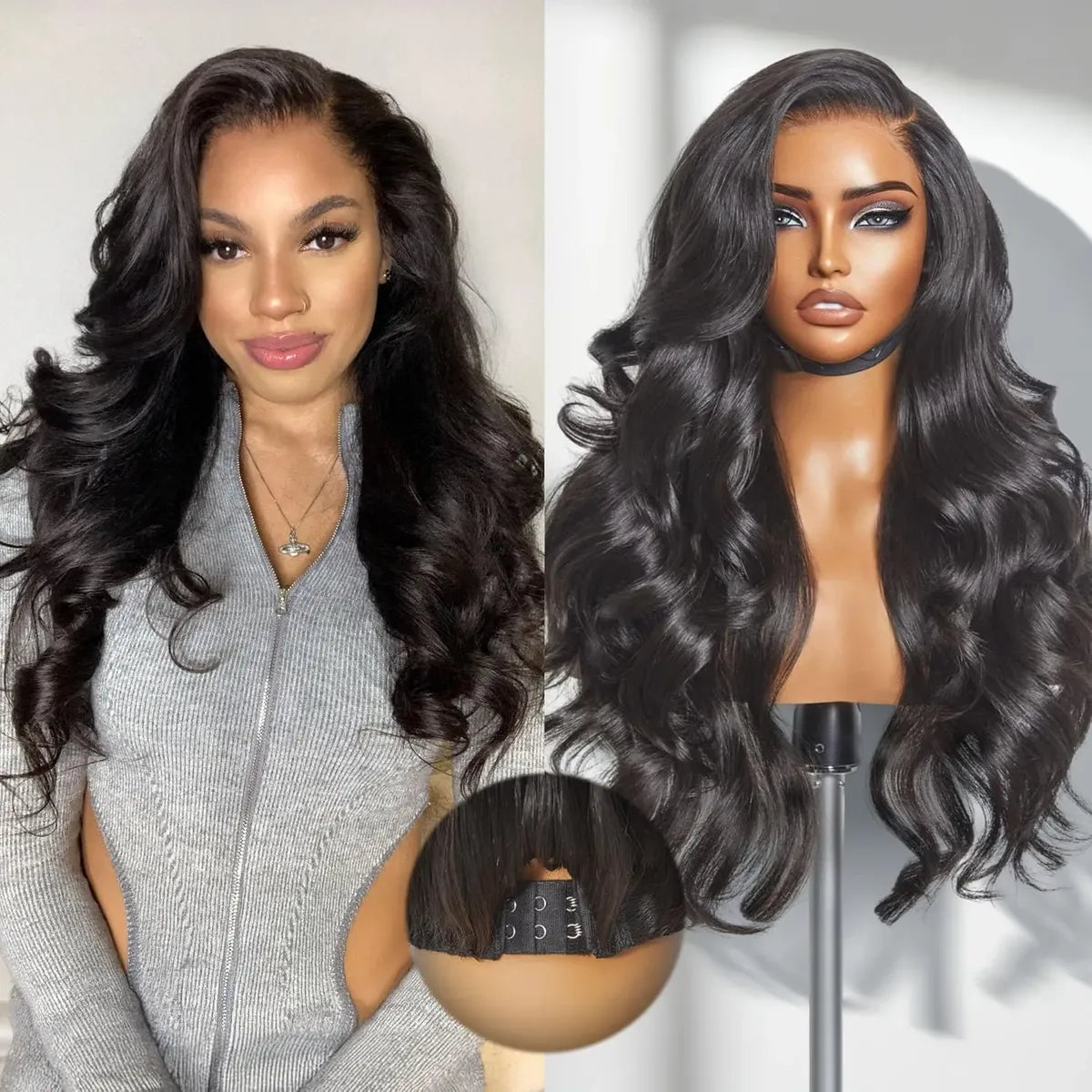 Boohair Glueless Wig 7x6 Closure HD Lace Loose Body Wave Long Wig Human Hair Pre-Cut Lace Natural Color 180% Density