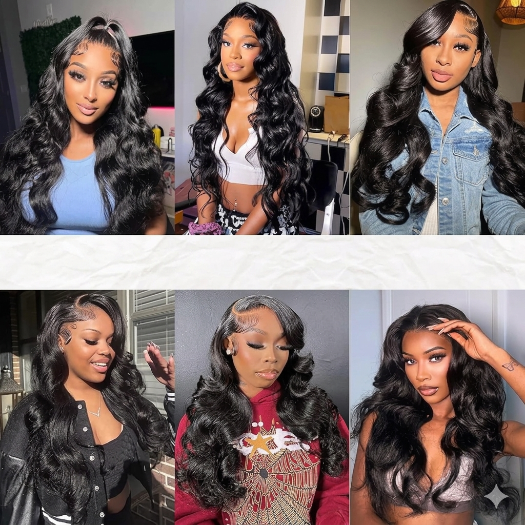 Boohair Glueless Wig 7x6 Closure HD Lace Loose Body Wave Long Wig Human Hair Pre-Cut Lace Natural Color 180% Density
