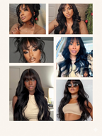 Boohair 7x5 Bye Bye Knots 13x4 Lace Fluffy Loose Body Wave Lace Frontal Wig with Bangs Pre everything Put On and Go Human Hair Glueless  Wigs 180% Density