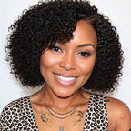 Trendy Short Cut Curly Minimalist Pre-Cut HD Lace Glueless Side Part Frontal Bob Wig  Human Hair 150% Density