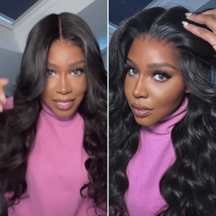 Boohair Glueless Wig 7x6 Closure HD Lace Loose Body Wave Long Wig Human Hair Pre-Cut Lace Natural Color 180% Density