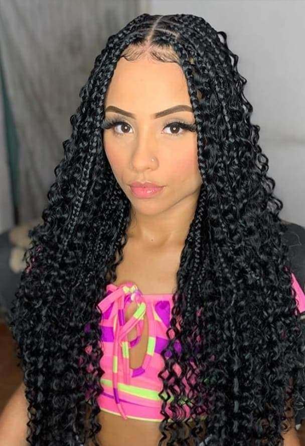 Water Wave Bulk Human Hair For Boho Braiding Natural Black